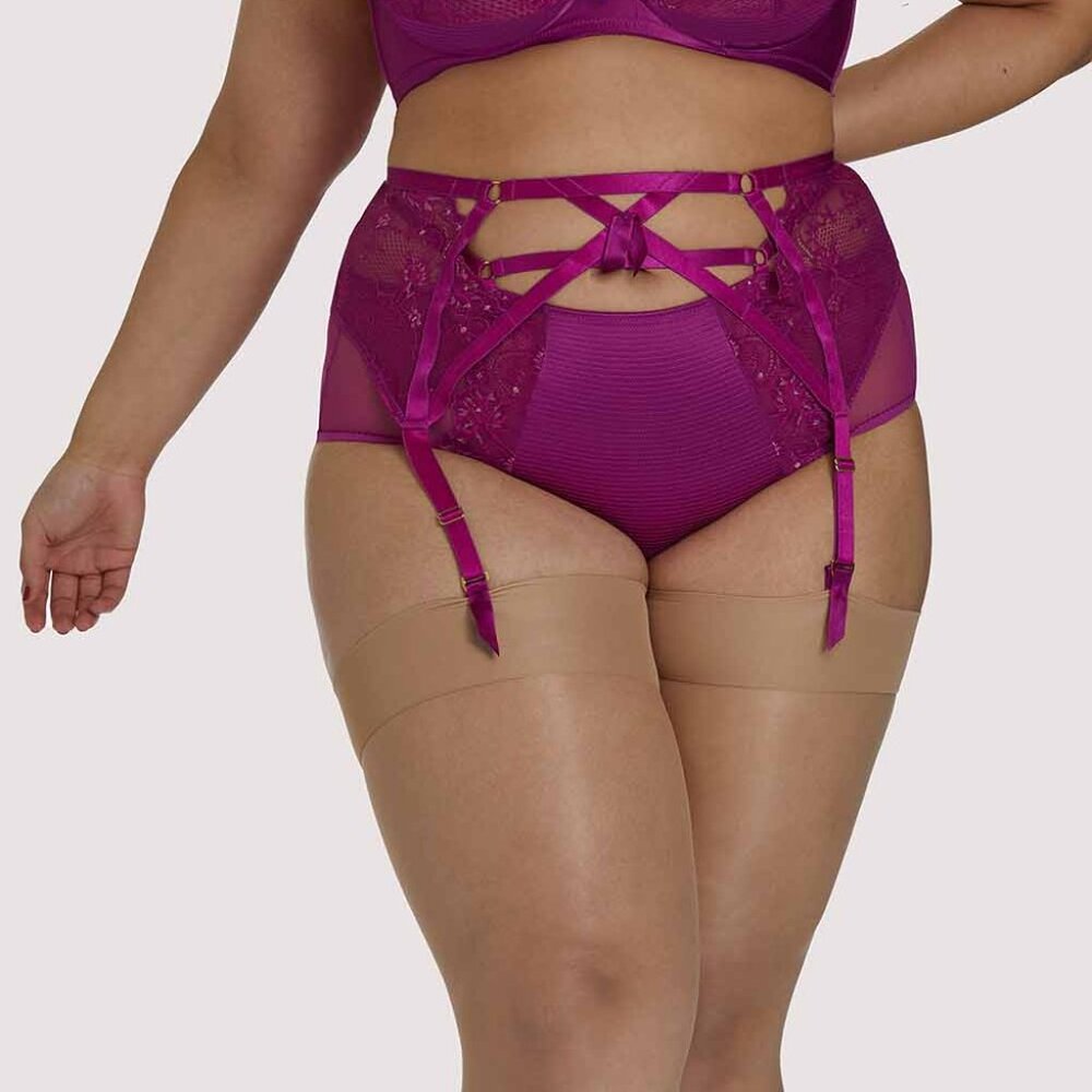 Dita Von Teese Lingerie Madame X Magenta Curve Suspender Belt